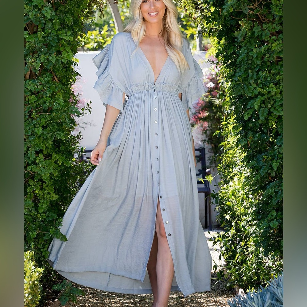 Curvy Girl Ruffle Maxi Dress